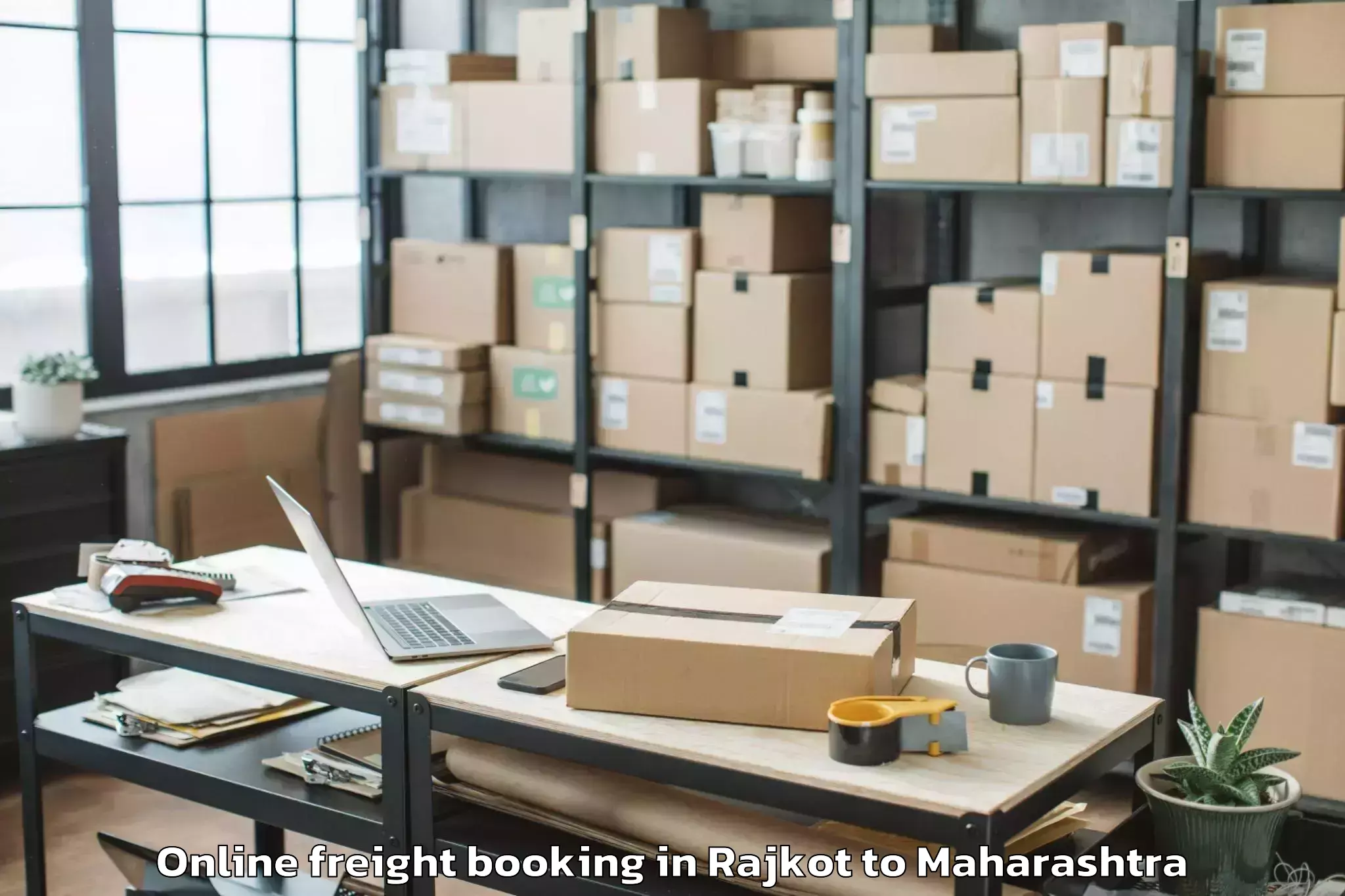 Efficient Rajkot to Naigaon Khairgaon Online Freight Booking